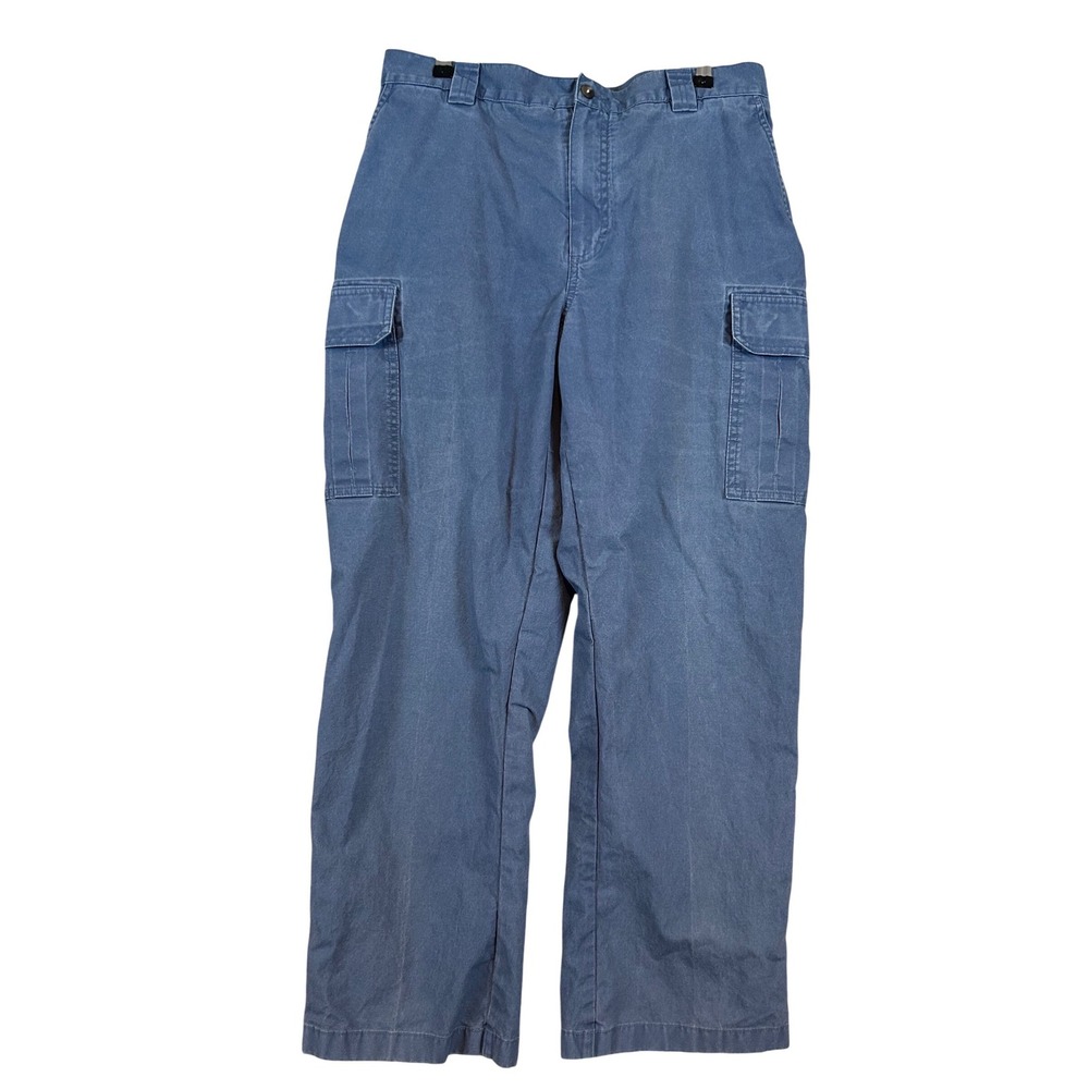 LL Bean Natural Fit Cargo Pants Mens 35x29‎ Blue Cotton Canvas Utility Gorpcore
